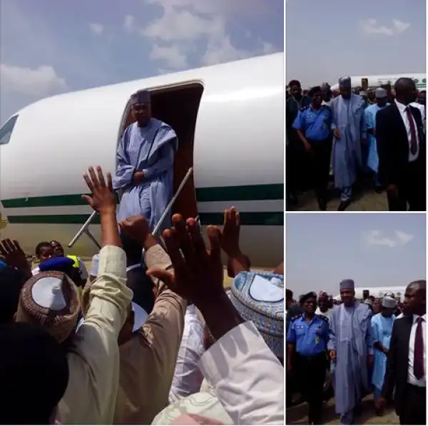 Bukola Saraki Welcomed Warmly As He Lands In Kwara State (Photos)